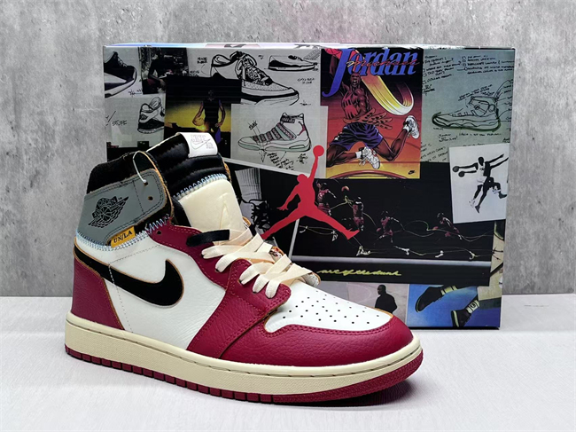 Women Running Weapon Air Jordan 1 White/Red Shoes 524